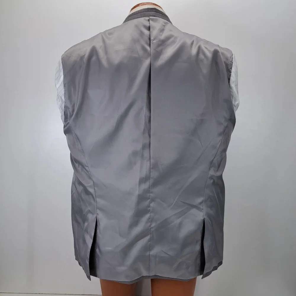 Alain Dupetit Mens 2 Piece Suit Gray Double Breasted 46R Jacket Pants 42x28